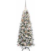 Berkfield Home Green Artificial Christmas Tree with 150 LEDs White 53 x 53 x 120 cm