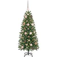 Berkfield Home Elegant Artificial Christmas Tree with 150 LEDs Green 120 cm PE a