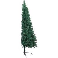 Berkfield Home Beautiful Artificial Half Pre-lit Christmas Tree with Ball Set Gr in Green