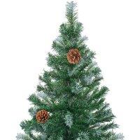Berkfield Home Beautiful Artificial Pre-lit Christmas Tree with Ball Set Pinecon in Green