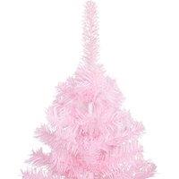 Berkfield Home Beautiful Artificial Pre-lit Christmas Tree with Ball Set Pink 18