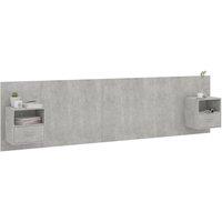 Berkfield Home Classic Bed Headboard with Cabinets Concrete Grey Engineered Wood