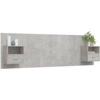 Berkfield Home Classic Bed Headboard with Cabinets Concrete Grey Engineered Wood