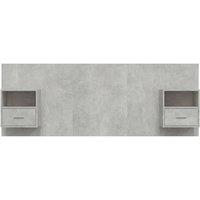 Berkfield Home Classic Bed Headboard with Cabinets Concrete Grey Engineered Wood