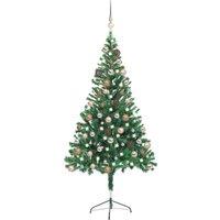 Berkfield Home Artificial Pre-lit Christmas Tree with Ball Set 150cm 380 Branches in Green