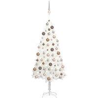 Berkfield Home Artificial Pre-lit Christmas Tree with Ball Set White 120 cm
