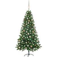 Berkfield Home Artificial Pre-lit Christmas Tree with Ball Set 150 cm Green