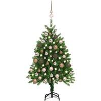 Berkfield Home Artificial Pre-lit Christmas Tree with Ball Set 120 cm Green