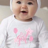 Aye Do Gifts Girl's It's A ... Pink Baby Outfit: Baby Grow in White | Size: 0-3 m