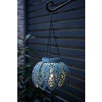 ValueLights Artichoke Pastel Solar Hanging Decorative Outdoor Garden Lantern Light in Baby Blue