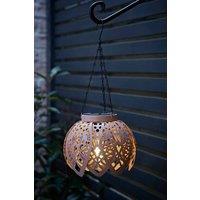 ValueLights Artichoke Pastel Solar Hanging Decorative Outdoor Garden Lantern Light in Baby Pink