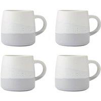 Mikasa Set of 4 Grey Reactive Glaze Stoneware Mugs in White