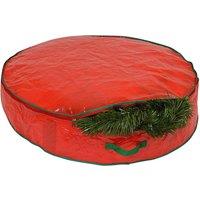 Shatchi Christmas Wreath & Garland Storage Bag - Durable 76 x 20 cm Design in Red