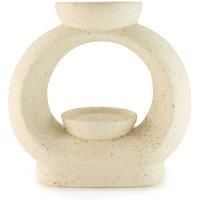 Serenityy Ceramic Zen Oil Burner - Large Oval Pebble, Speckled Off-White