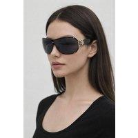 SVNX Vintage Rose Wrap Around Sunglasses in Black
