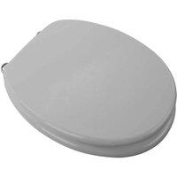 Balterley Round Toilet Seat Silver Wood, Adjustable Hinges - 457x370mm Seat Only