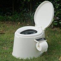 Gr8 Garden 5L Portable Camping Toilet Adult Festival Seat in White