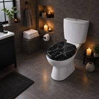 SPOT ON DEALZ 18" Marble Effect Toilet Seat Black