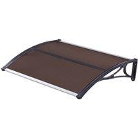 Oypla Tinted Outdoor Front Door Canopy Porch Awning in Dark Brown