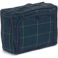 Red Hamper Polyester Blue Tweed Cooler Picnic Bag