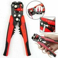 ATEK Wire Stripper Cutter Crimper - 3-in-1 Automatic Wire Stripping Tool with Adjustable Stopper, Multi-Function Cable Cutter in Red
