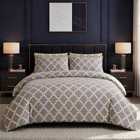 Pamposh Duvet Cover Set Reversible Quilt Covers Luxury Bedding Sets in Yellow | Size: Super King