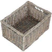 Red Hamper Grey Wash Unlined Willow Storage Baskets | Size: Small