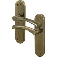 AFIT Antique Brass Twist Door Handles Backplate Internal Lever 1 Pair in Bronze | Size: 150mm x 150mm