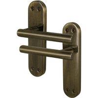 AFIT T-Bar Antique Brass Internal Latch Backplate Handles x1 Pair in Bronze | Size: 150mm x 150mm
