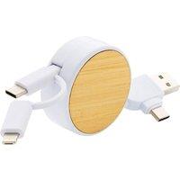 XD Design Ontario Plastic 6-In-1 Retractable Connector Cable in White