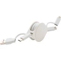 XD Design Plastic 6-In-1 Retractable Connector Cable in White