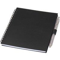 Floso Niove Soft Cover Plastic Notebook & Pen Set in Black