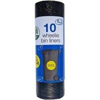 Tidyz Plastic Wheelie Bin Liners (Pack of 10) in Black