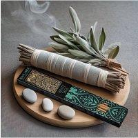 KDMD Banjara Extra Long White Sage Smudge Stick for Cleansing & Meditation in Grey