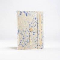 KDMD Large Handmade Lokta Blue Cotton Notebook 21x15cm with Bookmark in Natural | Size: 21x15 cm