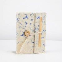 KDMD Mini Lokta Blue Cotton Notebook 12x8cm, 40 Pages - & Handcrafted in Natural | Size: 12x8 cm