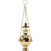 KDMD Hanging Brass Incense Burner - Cross Design for Meditation & Prayer in Gold