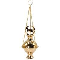 KDMD Hanging Brass Incense Burner with Three Phase Moon Symbol in Gold