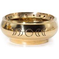 KDMD Moon Phases Incense Jar - Handmade Brass, 8cm, for Resins & Herbs in Gold
