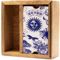KDMD Elegant Ceramic Tarot Box with Triple Moon & Card Display in Brown