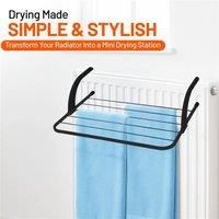 Havendro 5 Bar Radiator Hanger Airer Clothes Towel Drying Rack in Black | Size: 100 cm x 15 cm