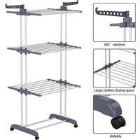Nordara Laundry Drying Rack Air Drying Rack Clothing Airer for Indoor Outdoor in Grey