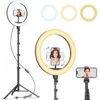 Nordara 10 LED Ring Light with Adjustable Stand Live Streaming in Black