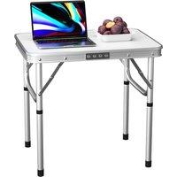 Nordara Folding Camping Table Portable Small Foldable Picnic Garden Outdoor in Silver