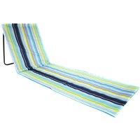 Nordara Portable Beach Mat Folding Chair Sun Lounger Outdoor Camping in Blue | Size: 110 cm x 15 cm