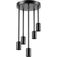 Emitto Ceiling Lights 5 Lights Flush Fitting Pendant Lamp E27 Base Black