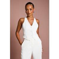 Coast Women's Petite Premium Tailored Bridal Waistcoat in Ivory | Size: 10