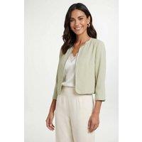 Wallis Women's Woven Contrast Collarless Jacket in Sage | Size: 18