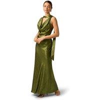 Adrianna by Adrianna Papell Women's Foiled Chiffon Long Dress in Dark Green | Size: 14