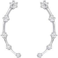 Jewelco London Women's 925 Sterling Silver CZ Astrology Star Station Map Drop Earrings